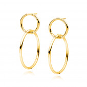 Cercei argint lungi placati cu aur galben cercuri intrepatrunse DiAmanti Z1774EG-DIA